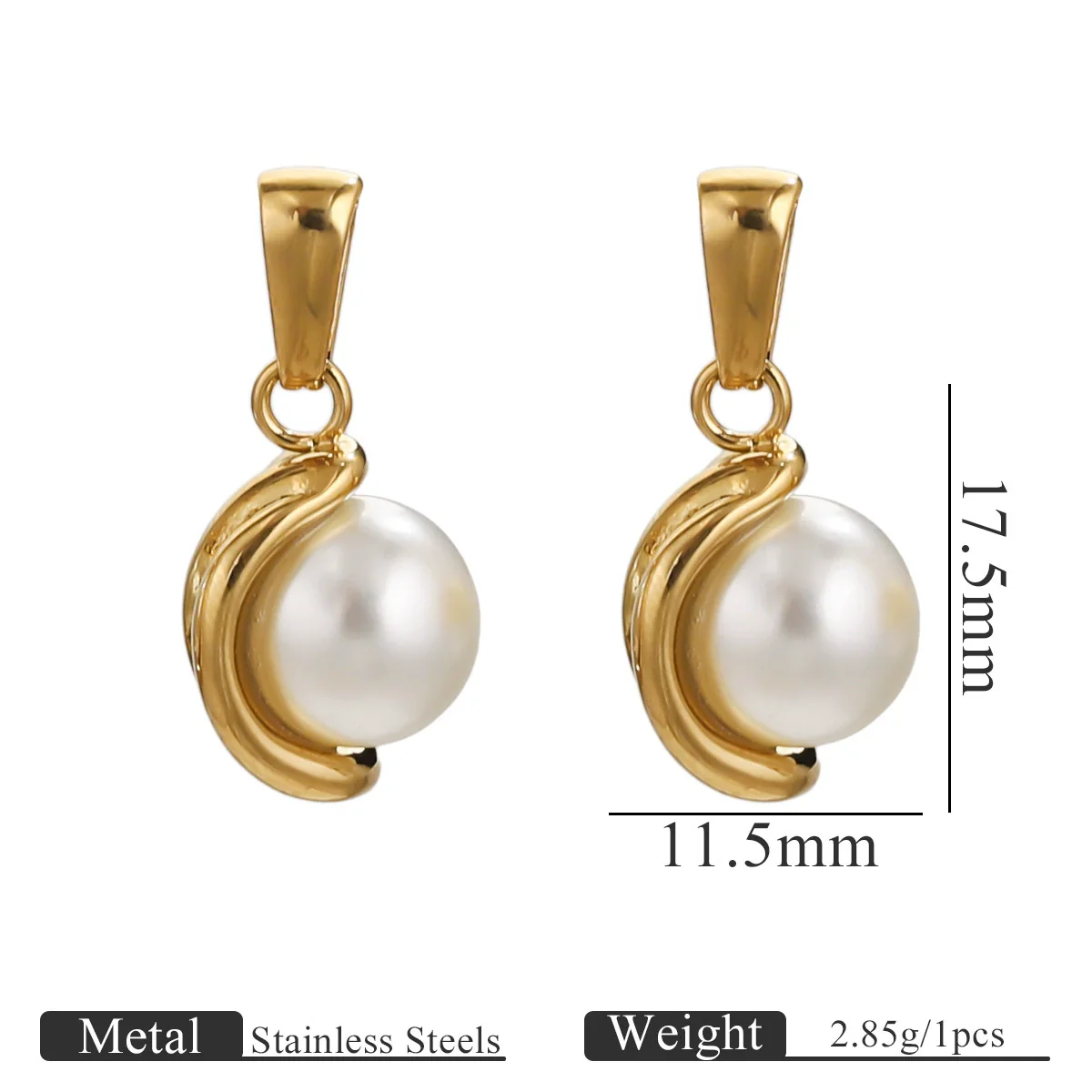 Wholesale Stainless Steel Goldplated Cshaped Imitation Pearl Pendant Jewelry - Image 14
