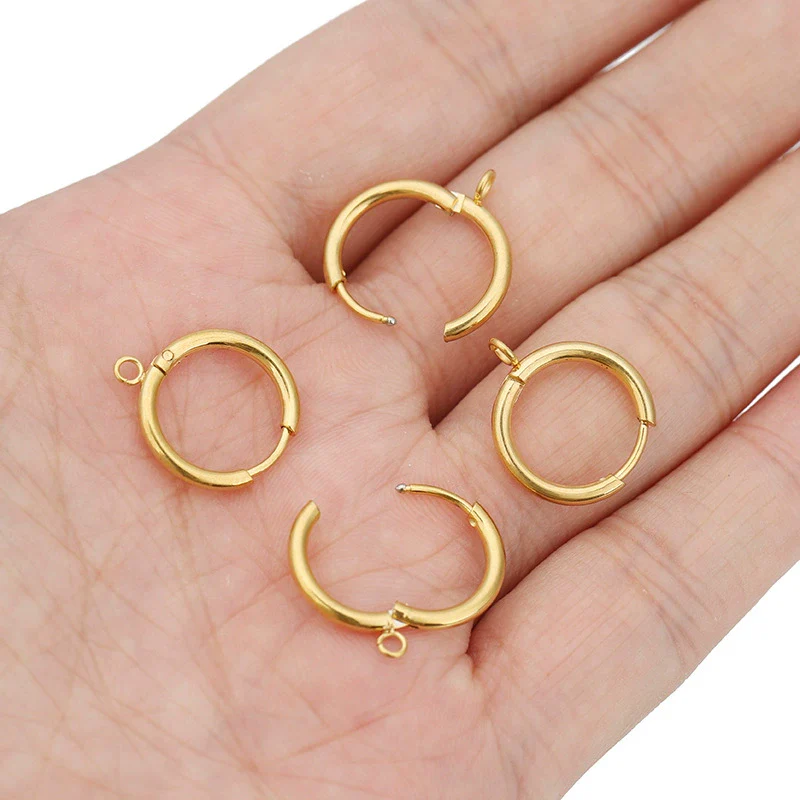 Wholesale Stainless Steel Handmade Round Cross Electroplated Geometric Earrings Accessories - Image 3