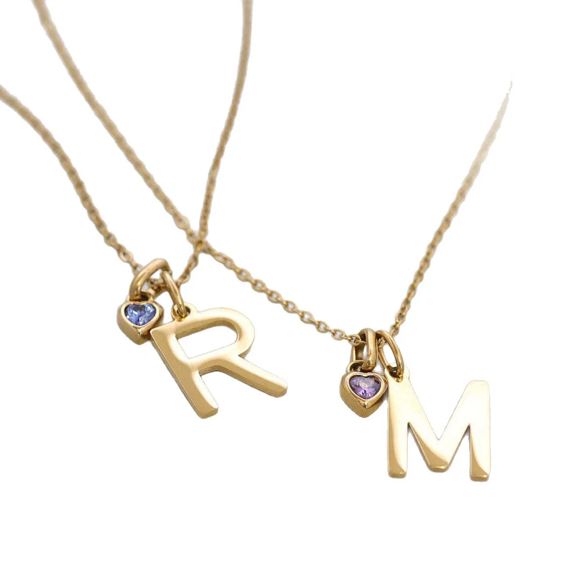 Wholesale Stainless Steel Heart Pendant Necklace With Mixed Gemstone Setting And Electroplating For Women - Image 5