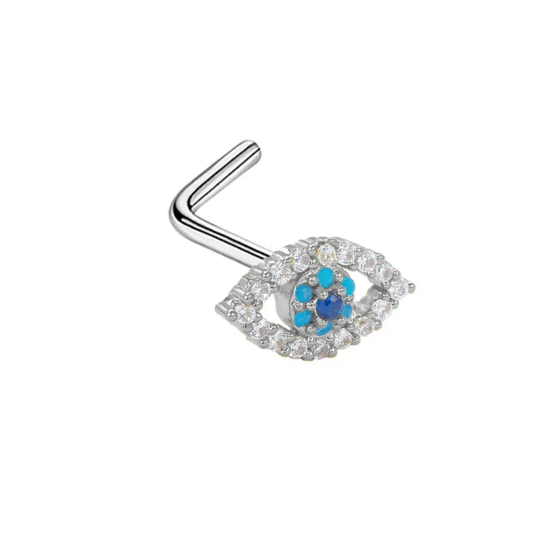 Wholesale Stainless Steel Heart Puncture Nose Ring With Diamond Design - Image 10