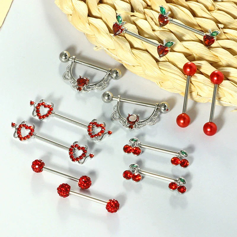 Wholesale Stainless Steel Heart Shape Diamond Set Body Piercing Jewelry Suit For Women - Image 4
