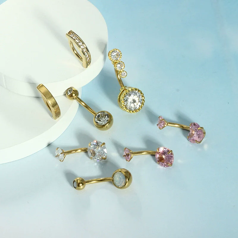 Wholesale Stainless Steel Heart Shape Electroplating Navel Ring Body Piercing Jewelry For Unisex - Image 3