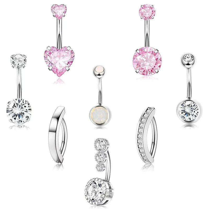 Wholesale Stainless Steel Heart Shape Electroplating Navel Ring Body Piercing Jewelry For Unisex - Image 5