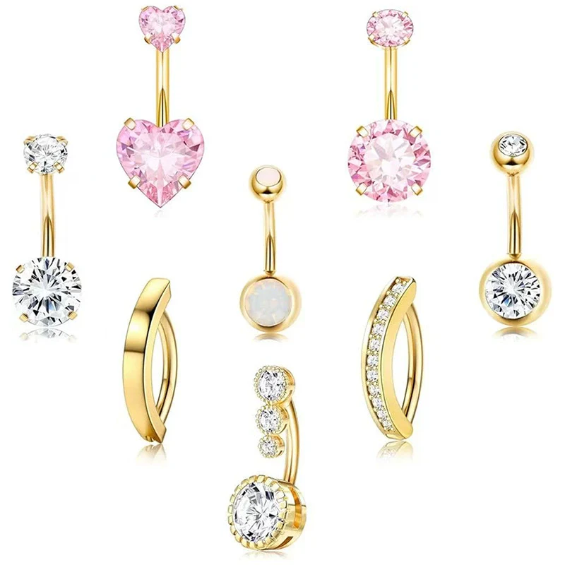 Wholesale Stainless Steel Heart Shape Electroplating Navel Ring Body Piercing Jewelry For Unisex - Image 6