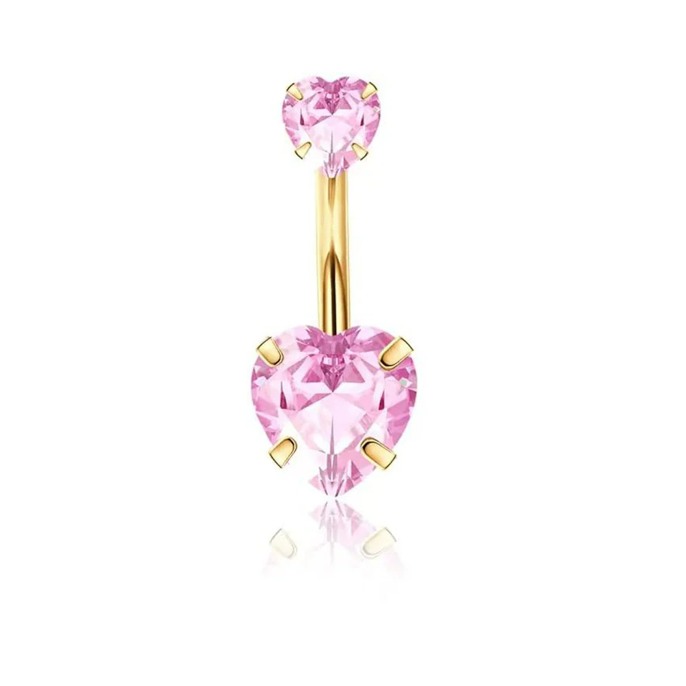 Wholesale Stainless Steel Heart Shape Electroplating Navel Ring Body Piercing Jewelry For Unisex - Image 8