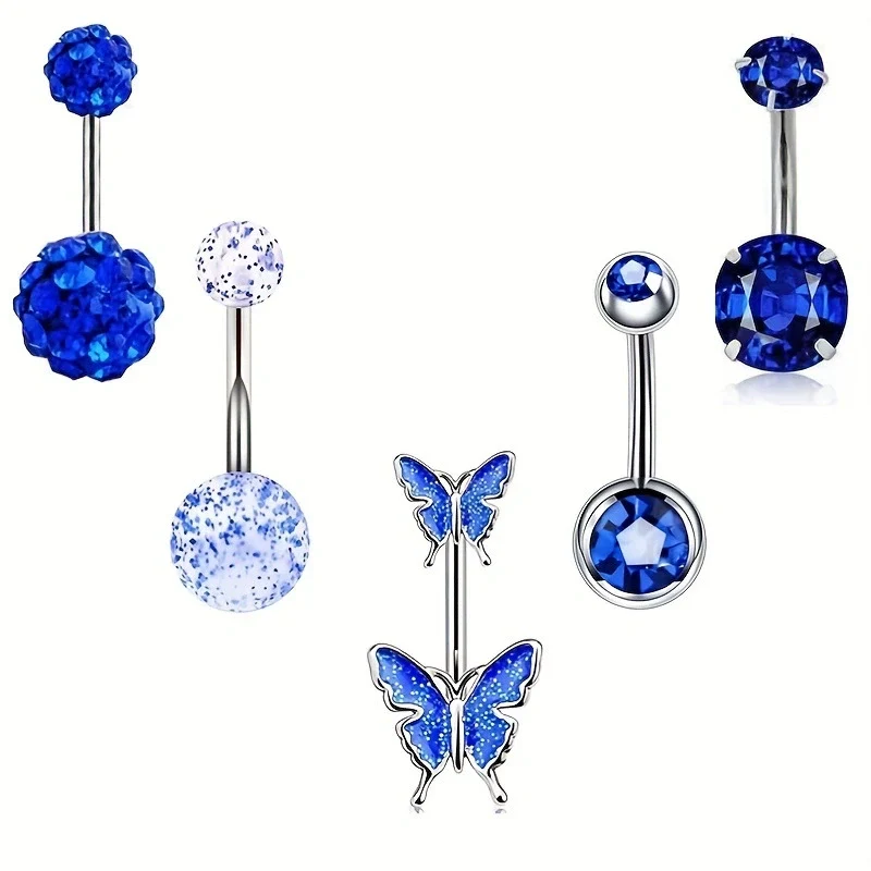 Wholesale Stainless Steel Heart Shape Electroplating Navel Ring Jewelry - Image 3