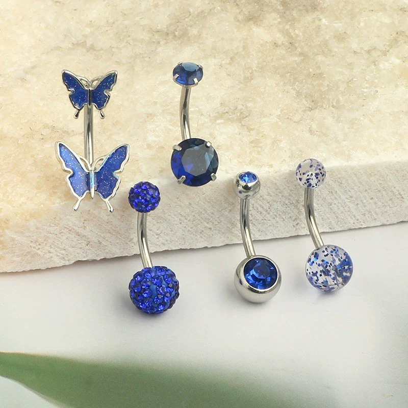 Wholesale Stainless Steel Heart Shape Electroplating Navel Ring Jewelry - Image 4
