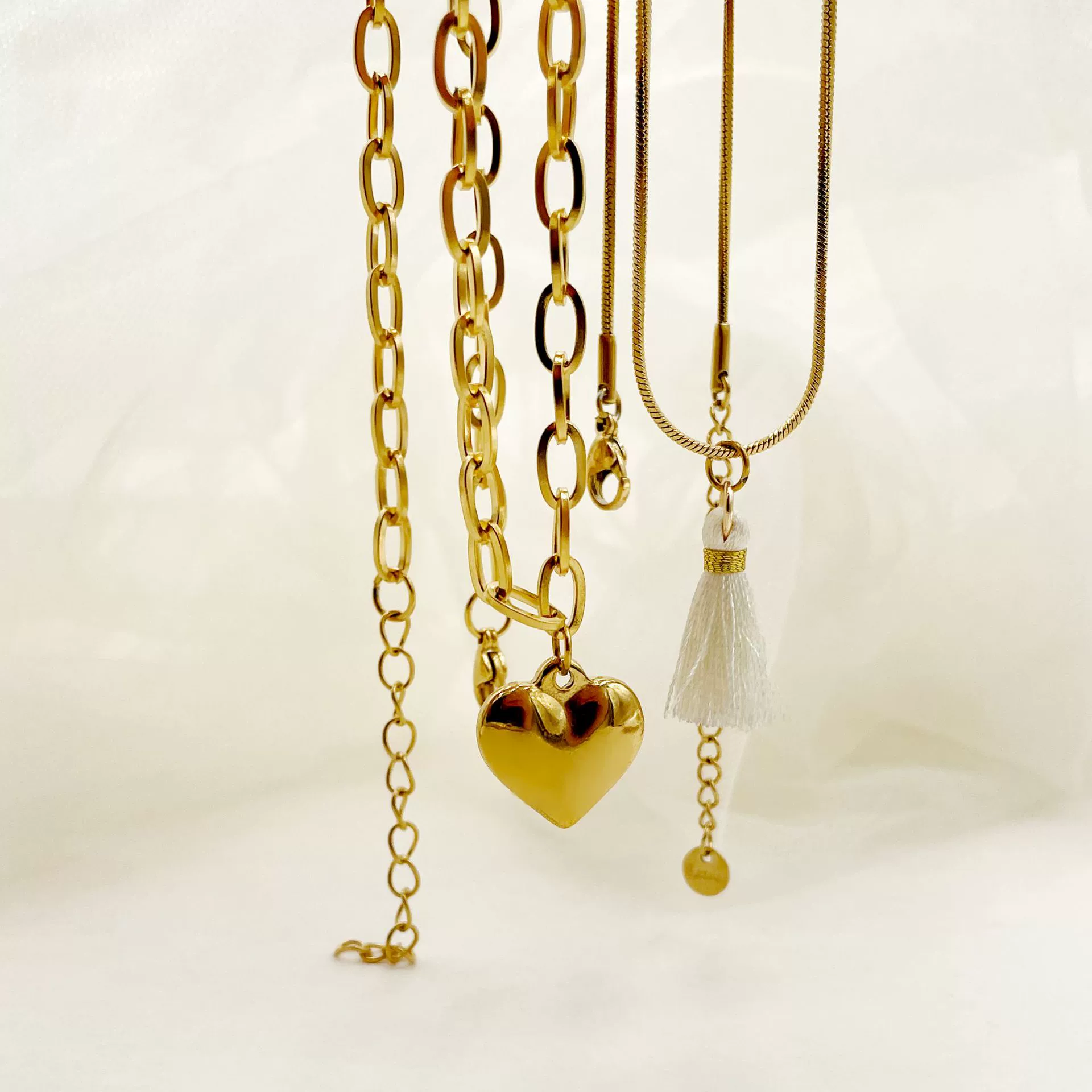 Wholesale Stainless Steel Heart Shape Stacking Style Pendant Necklace With 18K Goldplated Electroplating For Women - Image 2