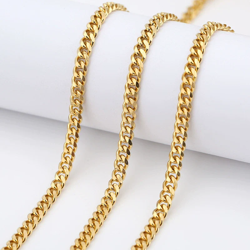 Wholesale Stainless Steel Hip Hop Six Sided Grinding Electroplated Necklace Chain For Boys - Image 3