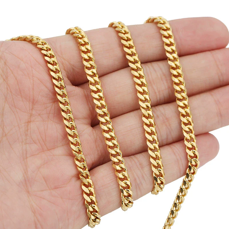 Wholesale Stainless Steel Hip Hop Six Sided Grinding Electroplated Necklace Chain For Boys - Image 4