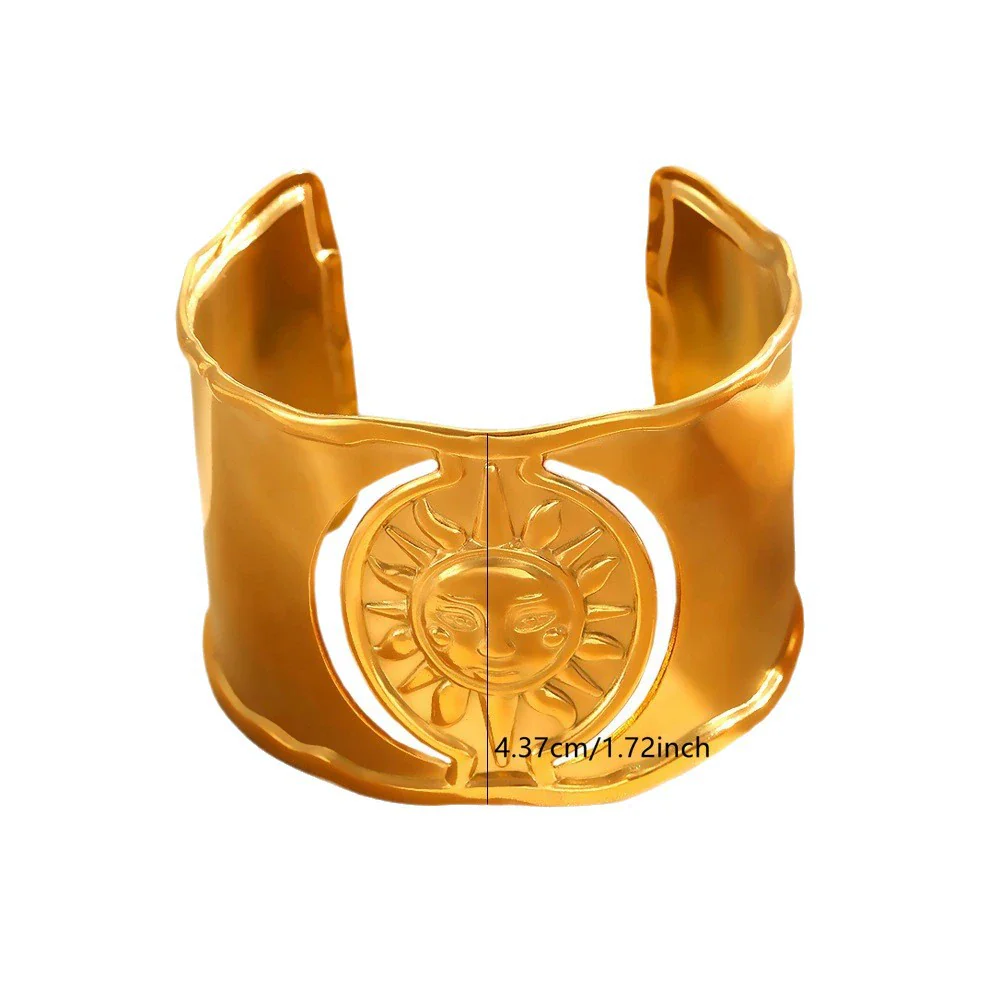 Wholesale Stainless Steel Hydraulic Pressure Open Sun Bracelet Fashion Minimalist Jewelry - Image 5