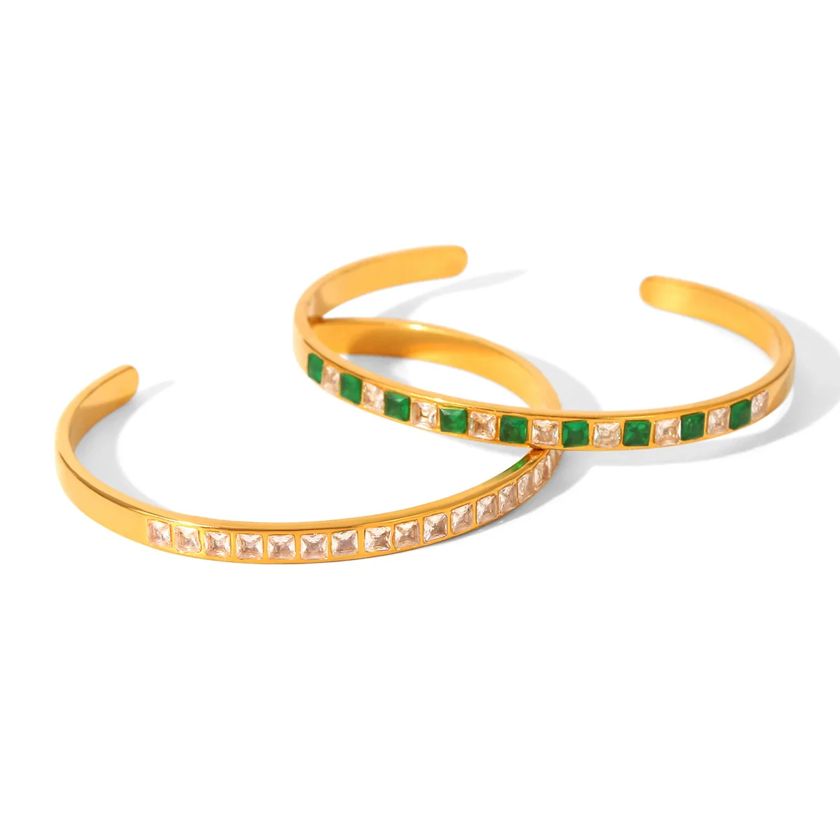 Wholesale Stainless Steel Inlaid Zircon Geometric Bracelet For Women - Image 5