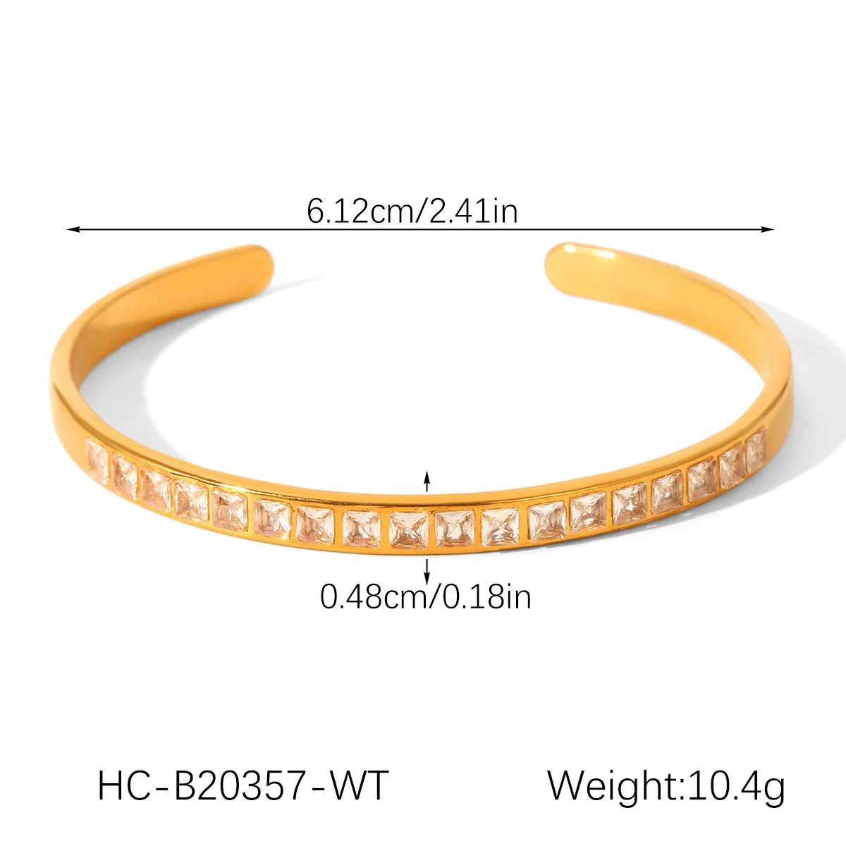 Wholesale Stainless Steel Inlaid Zircon Geometric Bracelet For Women - Image 7