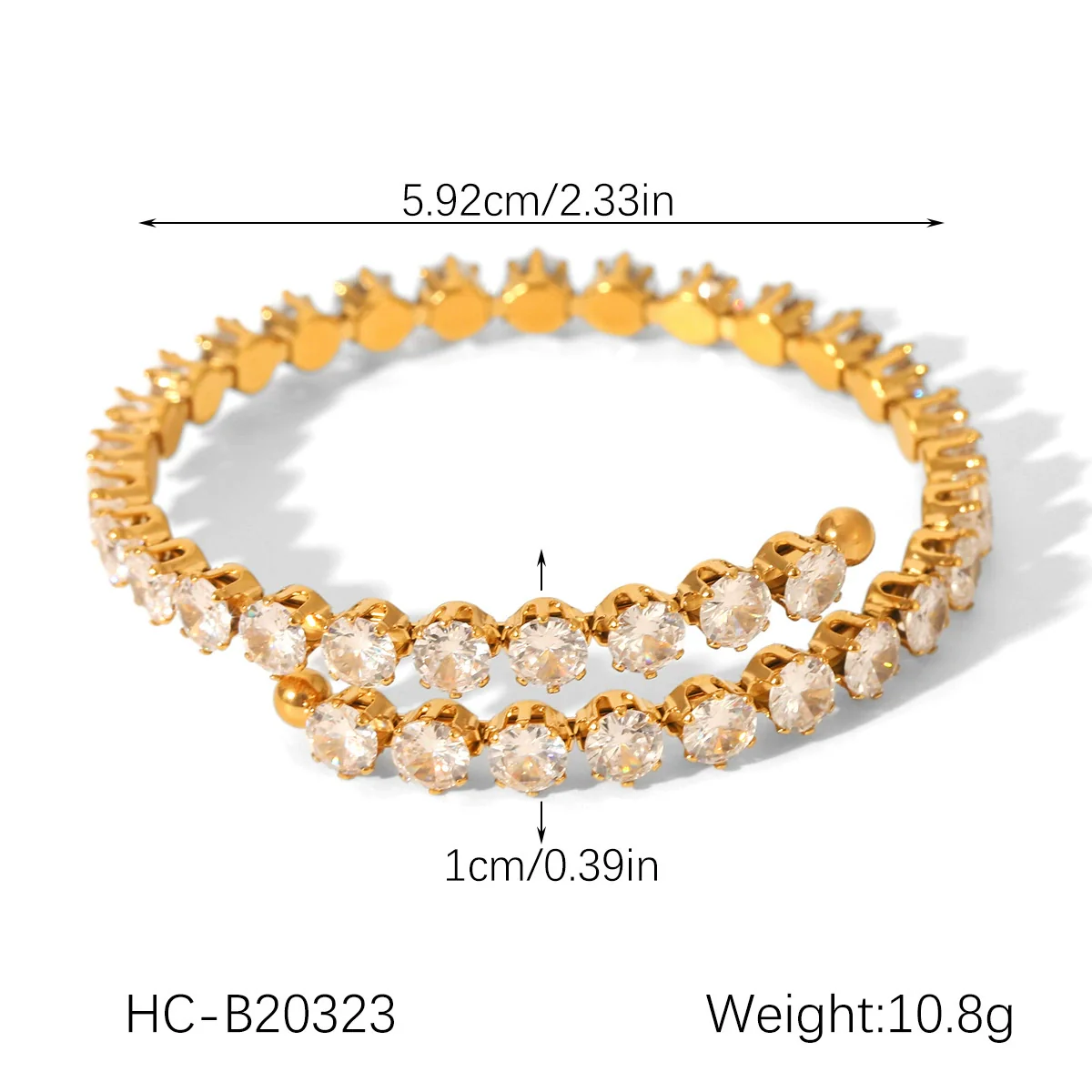 Wholesale Stainless Steel Inlaid Zircon Geometric Bracelet For Women - Image 8