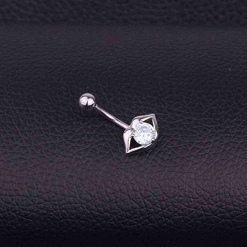 Wholesale Stainless Steel Inlaid Zircon Sexy Lips Belly Button Umbilical Ring For Women - Image 3