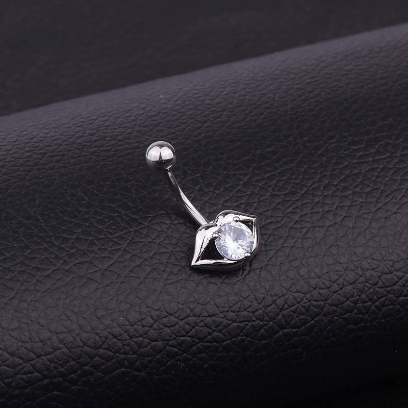 Wholesale Stainless Steel Inlaid Zircon Sexy Lips Belly Button Umbilical Ring For Women - Image 4