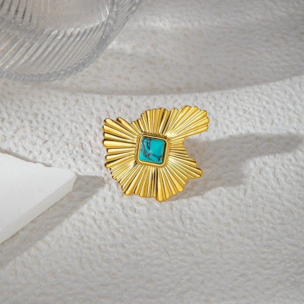 Wholesale Stainless Steel Irregular Ruffled Niche Light Luxury Plants And Flowers Style Electroplated Earrings - Image 4