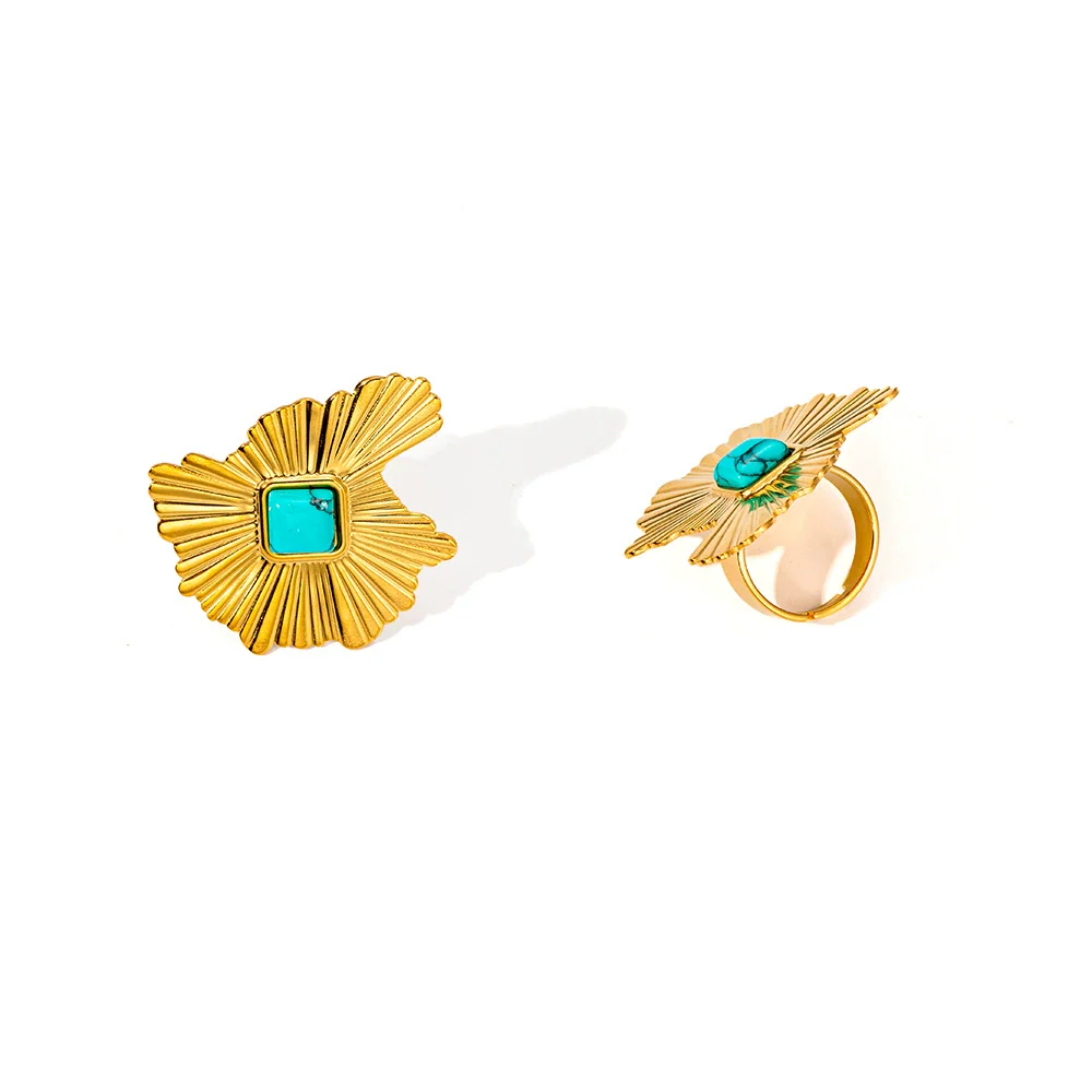 Wholesale Stainless Steel Irregular Ruffled Niche Light Luxury Plants And Flowers Style Electroplated Earrings - Image 5