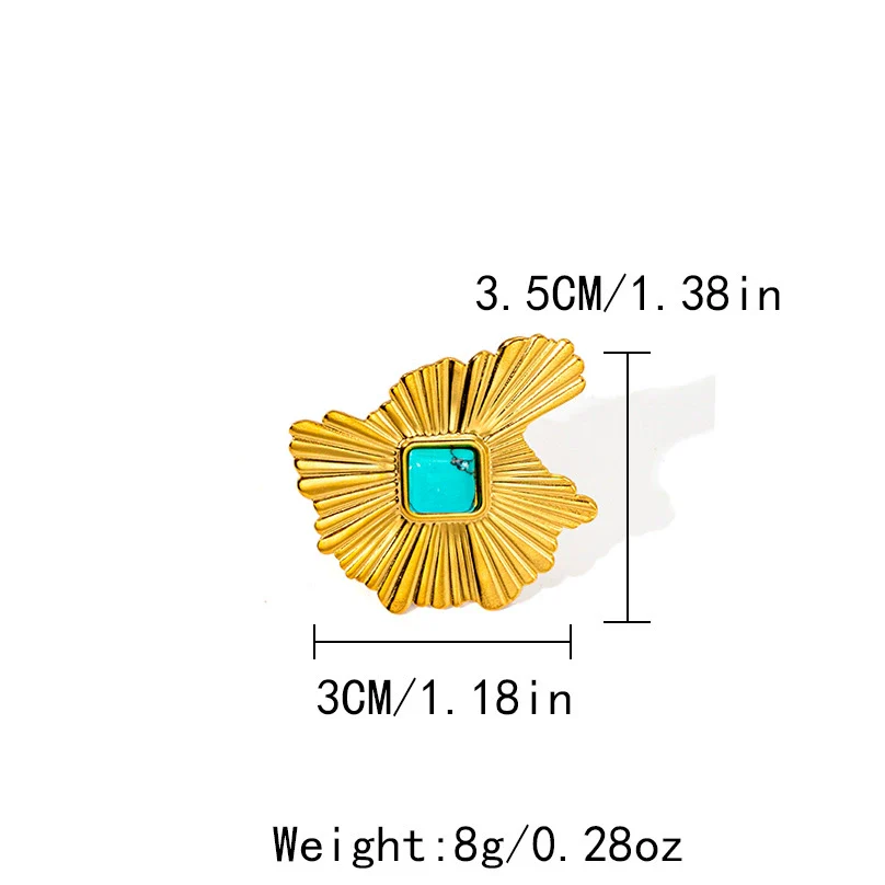 Wholesale Stainless Steel Irregular Ruffled Niche Light Luxury Plants And Flowers Style Electroplated Earrings - Image 6