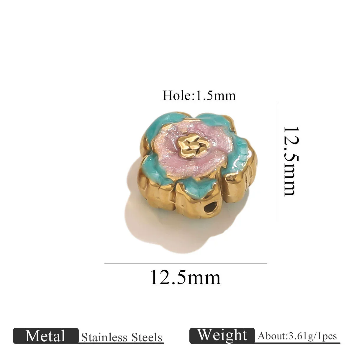 Wholesale Stainless Steel Jewelry Accessories Dripping Oil Bow Pendant For Bracelet - Image 18