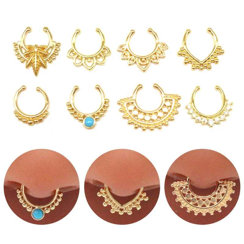 Wholesale Stainless Steel K9 Bow Nose Ring Jewelry With Electroplating Treatment