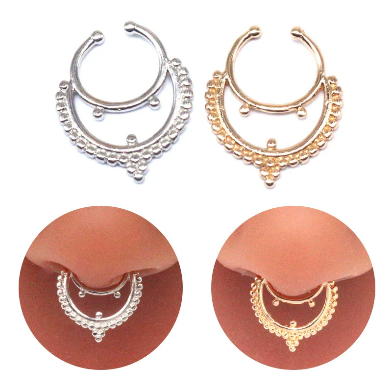 Wholesale Stainless Steel K9 Bow Nose Ring Jewelry With Electroplating Treatment - Image 5