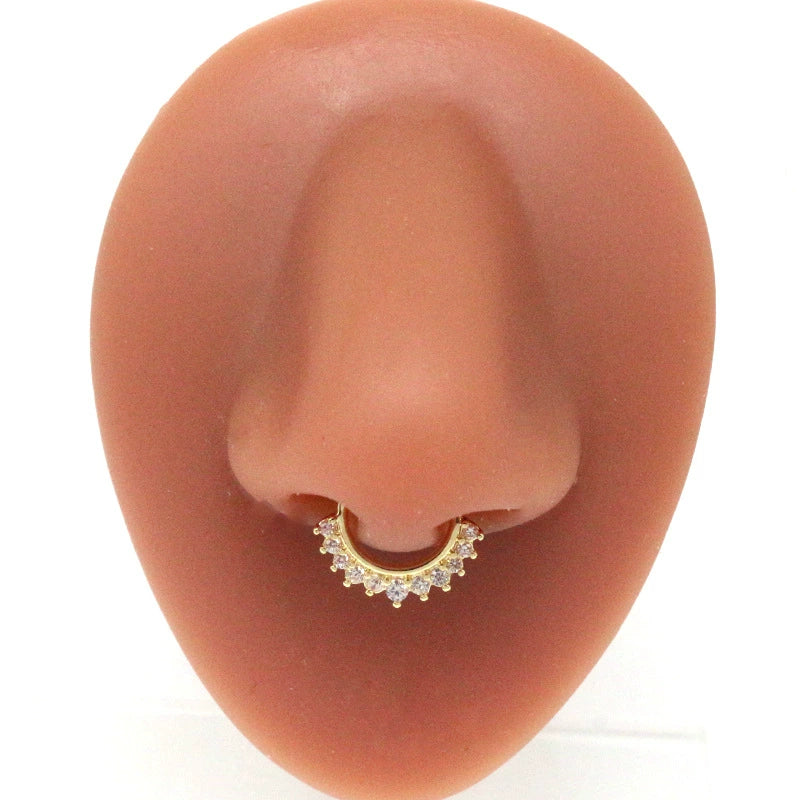 Wholesale Stainless Steel K9 Bow Nose Ring Jewelry With Electroplating Treatment - Image 7