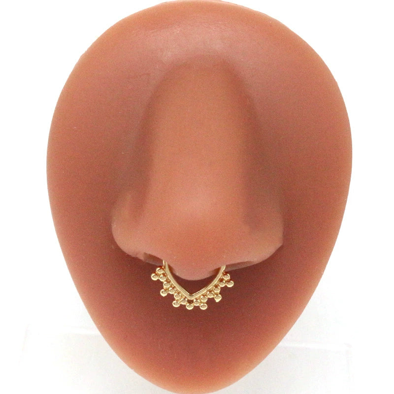 Wholesale Stainless Steel K9 Bow Nose Ring Jewelry With Electroplating Treatment - Image 9