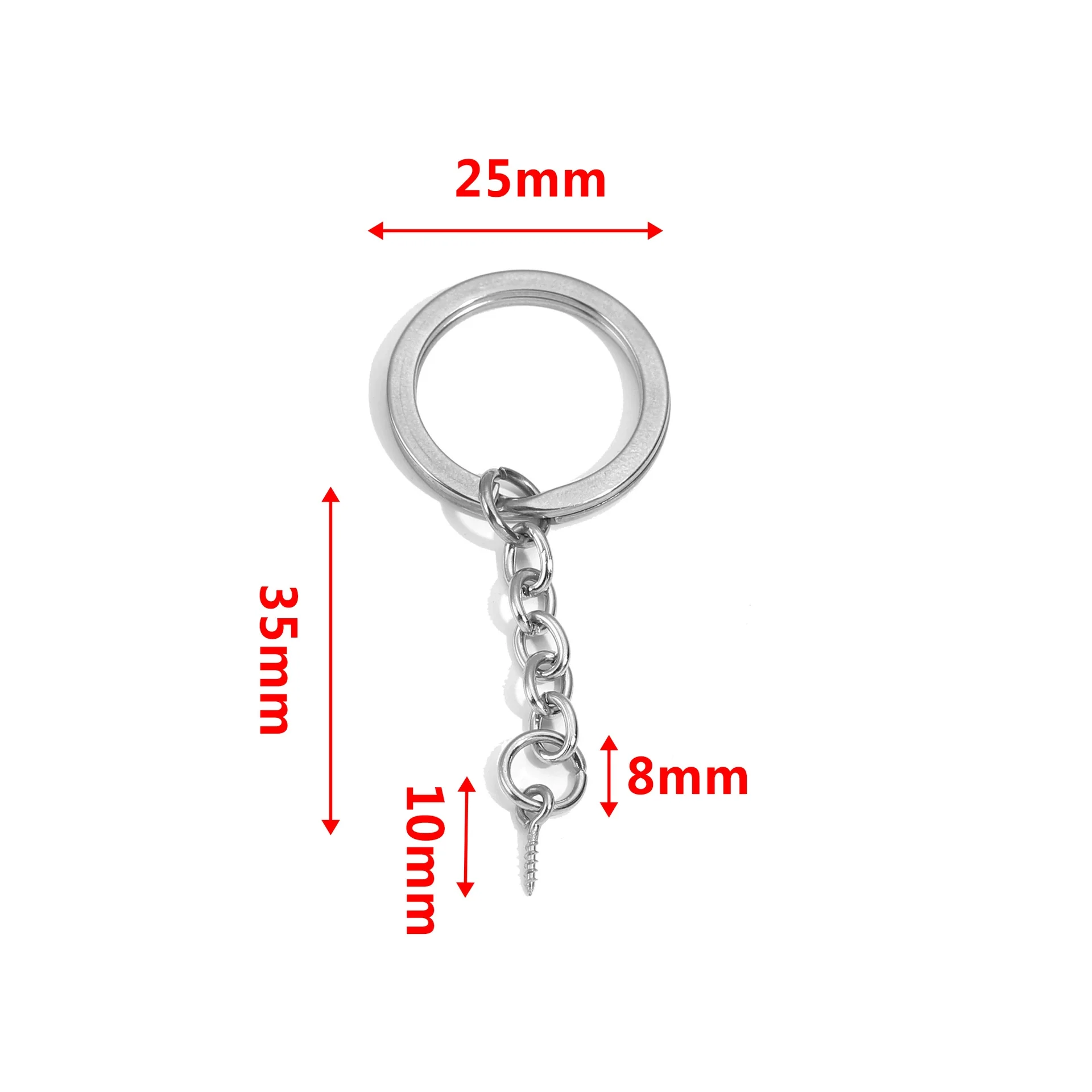 Wholesale Stainless Steel Key Chain Blank Pendant Accessories With Electroplating And Return Pattern For Diy - Image 10