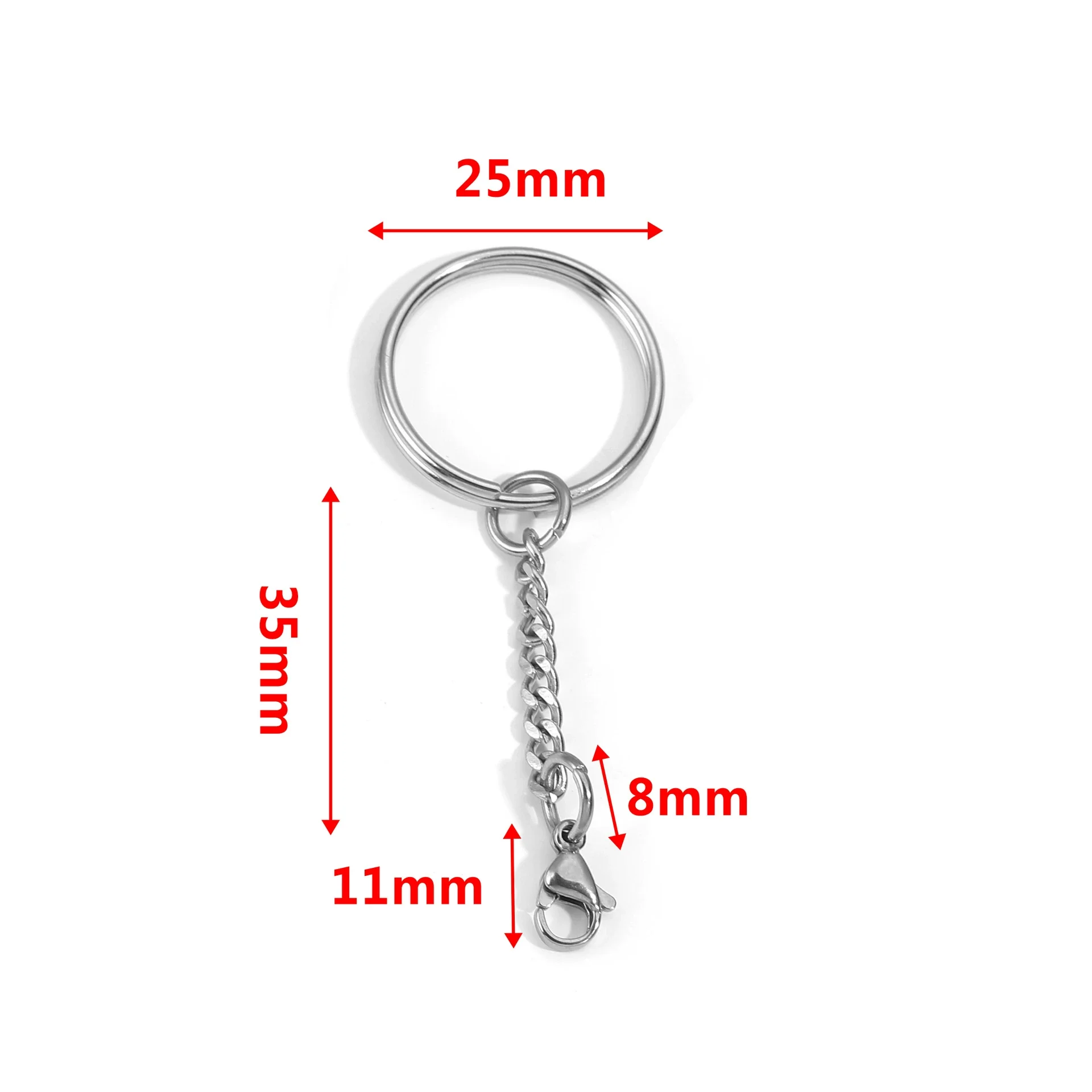 Wholesale Stainless Steel Key Chain Blank Pendant Accessories With Electroplating And Return Pattern For Diy - Image 14