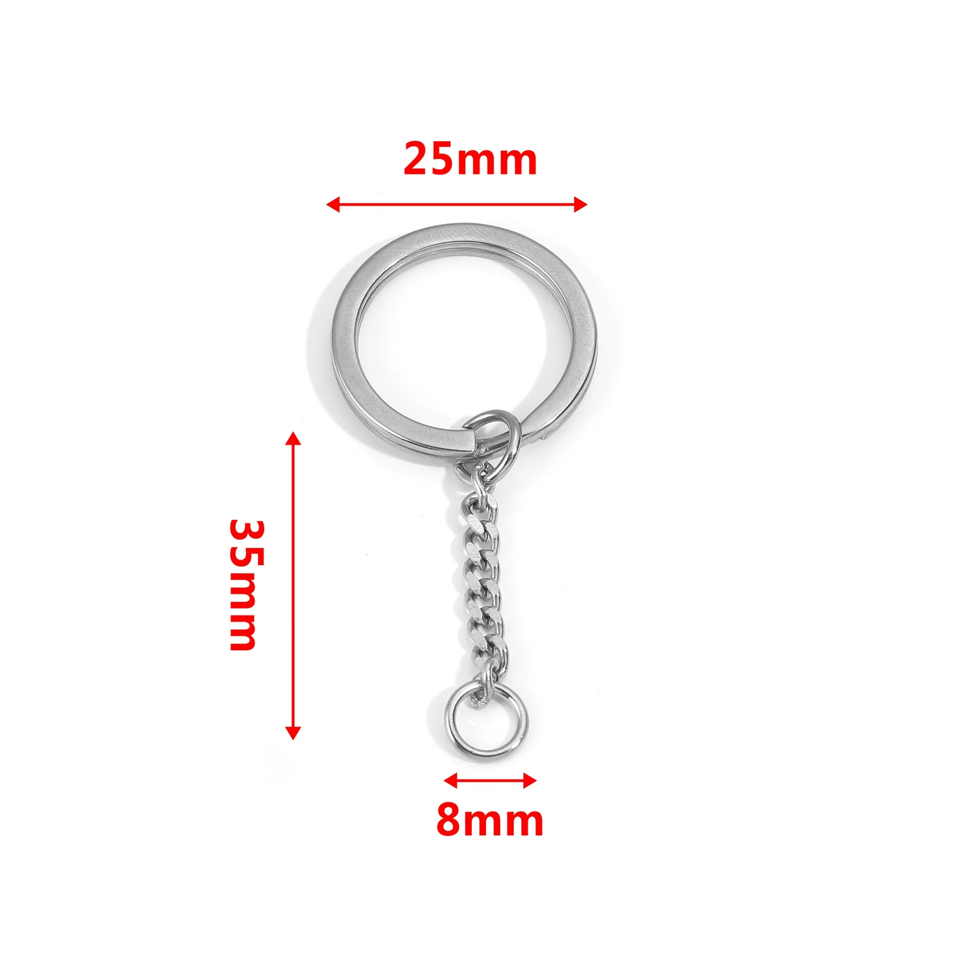 Wholesale Stainless Steel Key Chain Blank Pendant Accessories With Electroplating And Return Pattern For Diy - Image 15