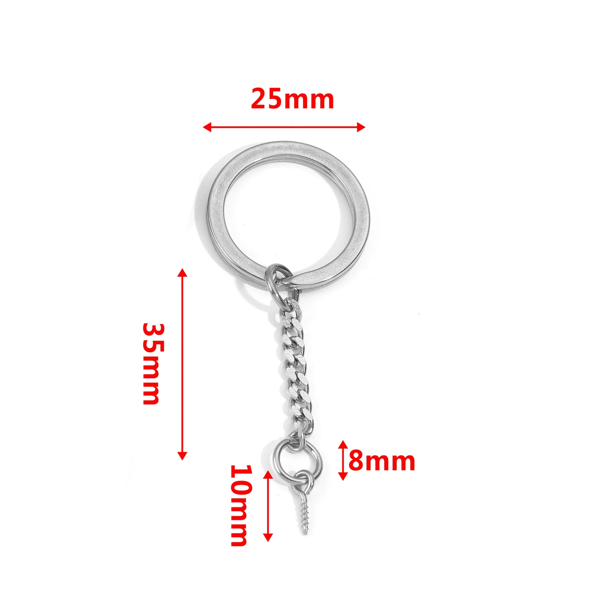 Wholesale Stainless Steel Key Chain Blank Pendant Accessories With Electroplating And Return Pattern For Diy - Image 16