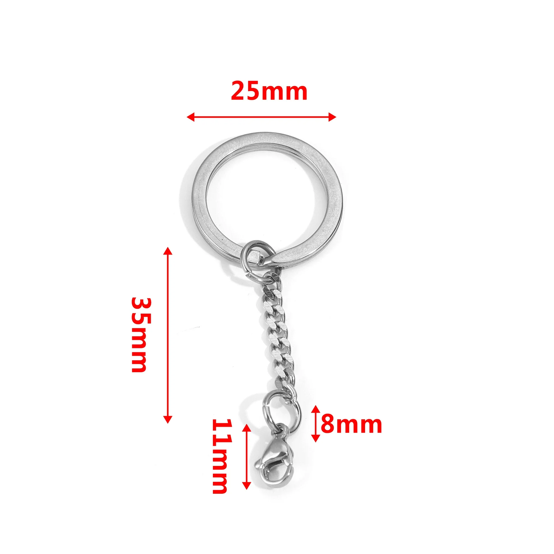 Wholesale Stainless Steel Key Chain Blank Pendant Accessories With Electroplating And Return Pattern For Diy - Image 17