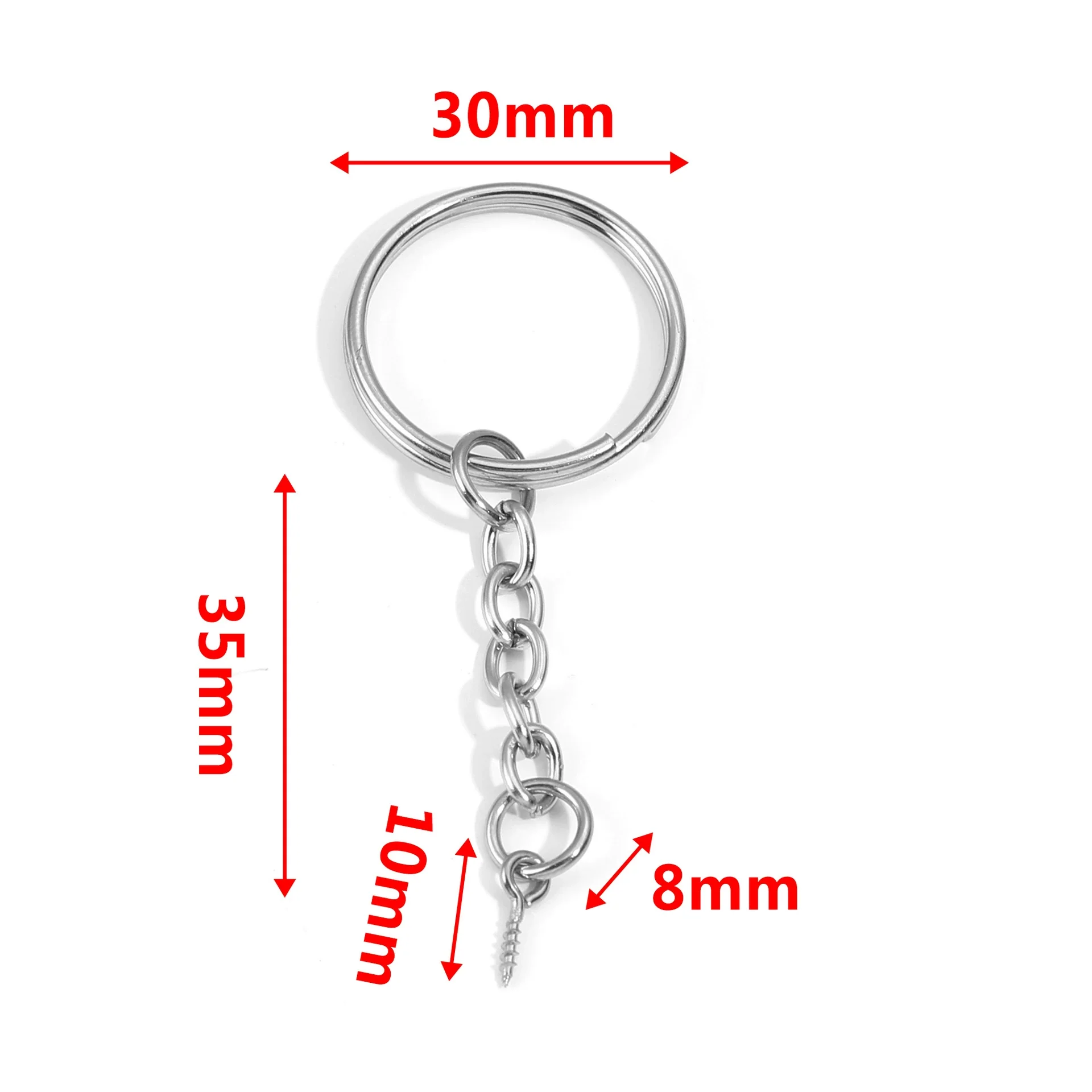 Wholesale Stainless Steel Key Chain Blank Pendant Accessories With Electroplating And Return Pattern For Diy - Image 19