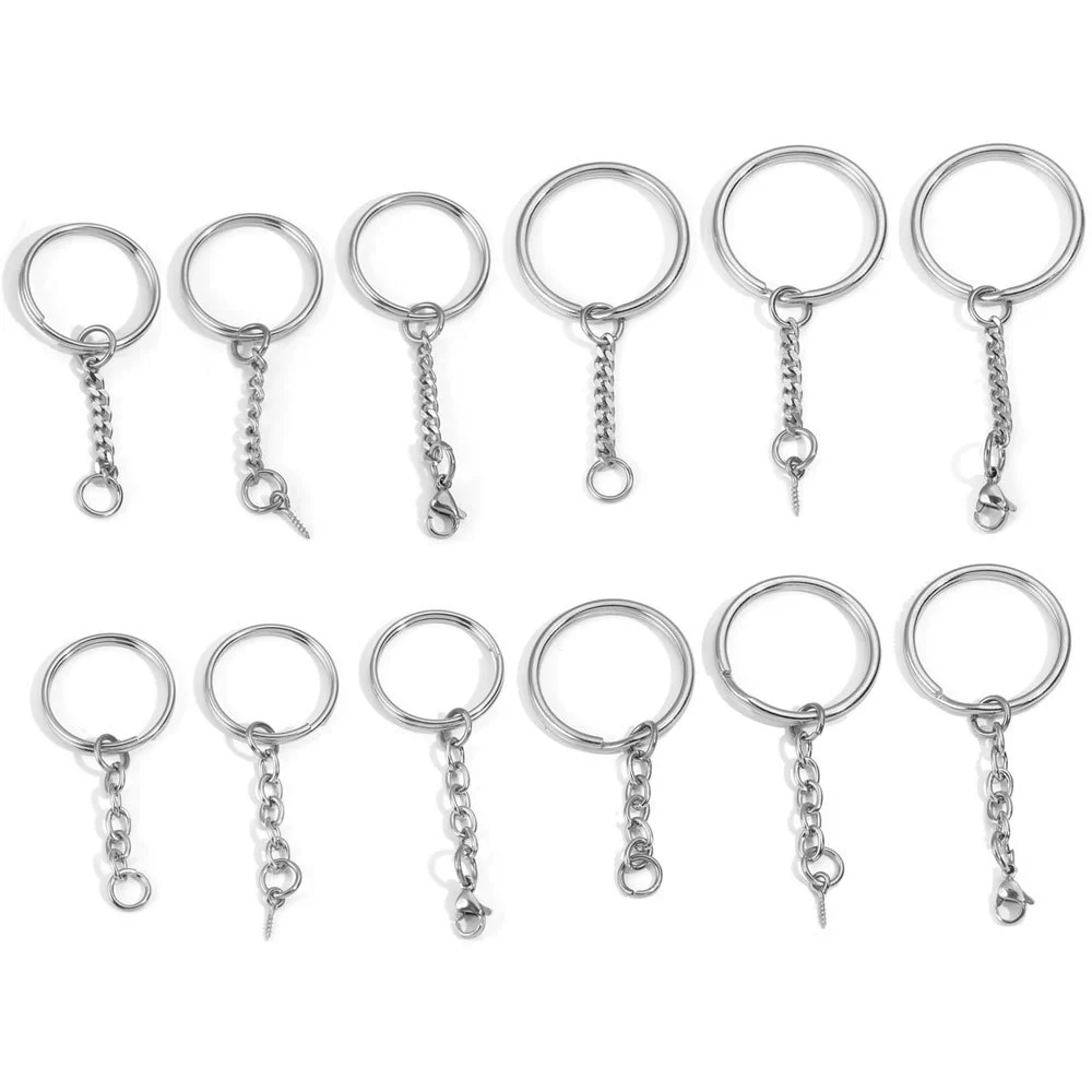 Wholesale Stainless Steel Key Chain Blank Pendant Accessories With Electroplating And Return Pattern For Diy - Image 2
