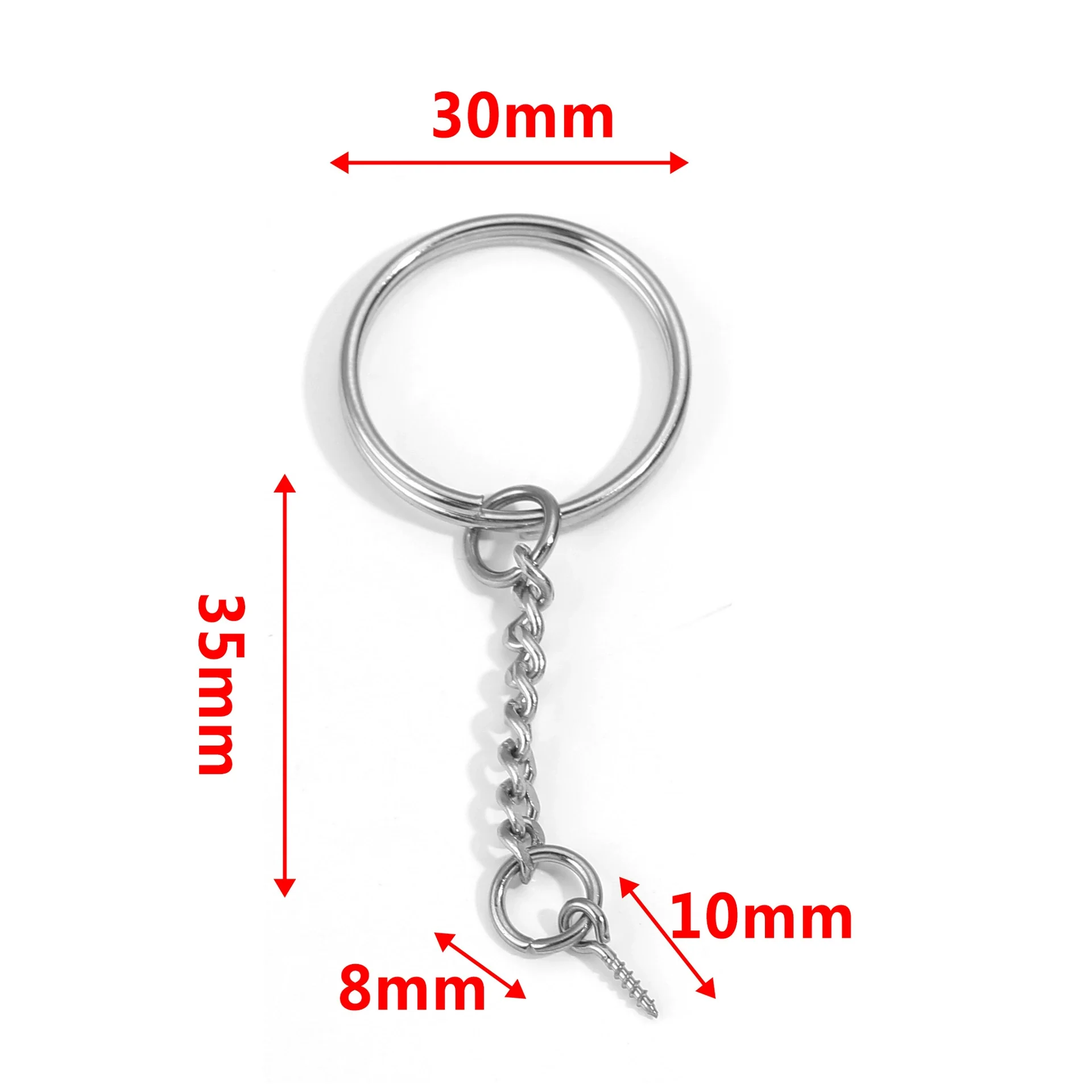 Wholesale Stainless Steel Key Chain Blank Pendant Accessories With Electroplating And Return Pattern For Diy - Image 25