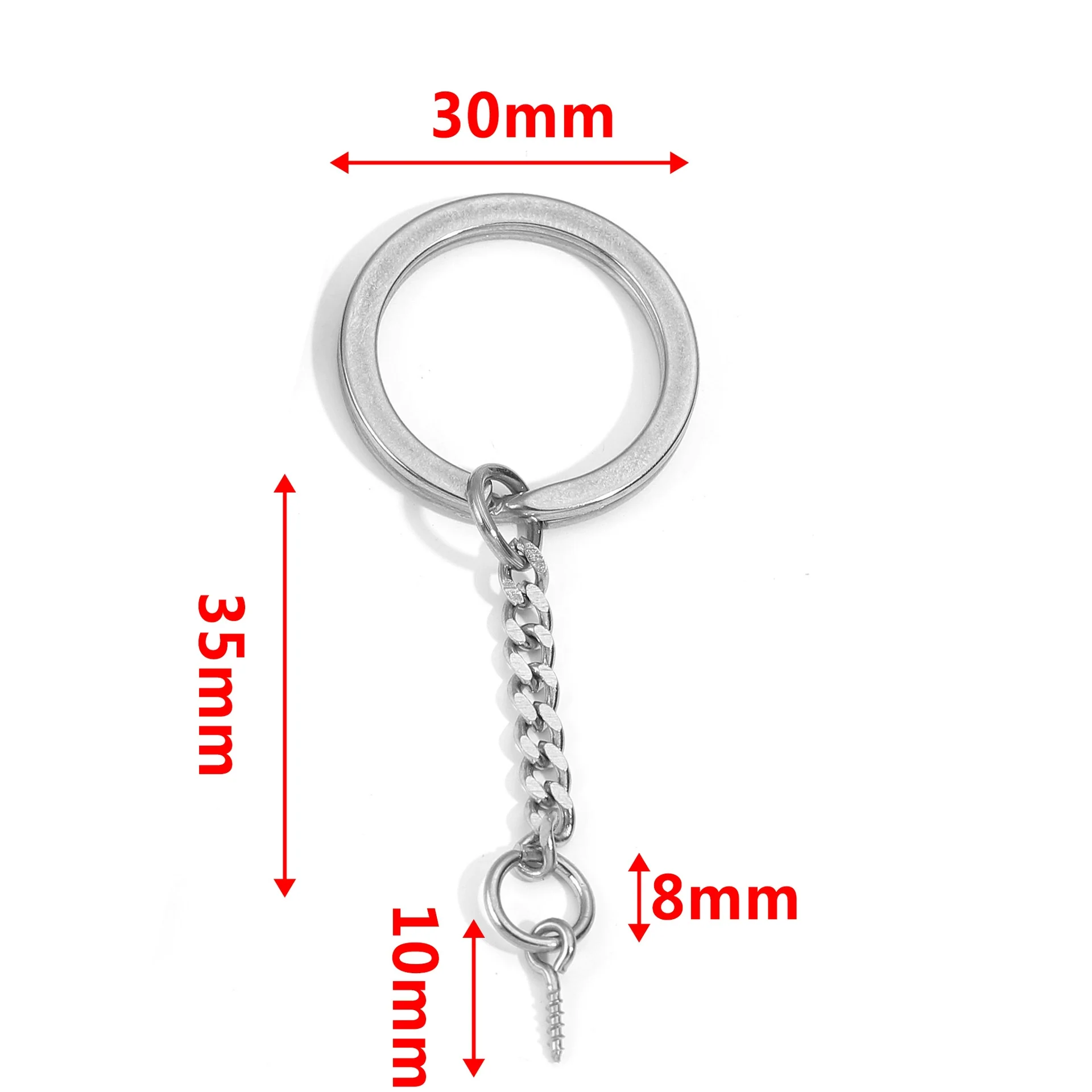 Wholesale Stainless Steel Key Chain Blank Pendant Accessories With Electroplating And Return Pattern For Diy - Image 28