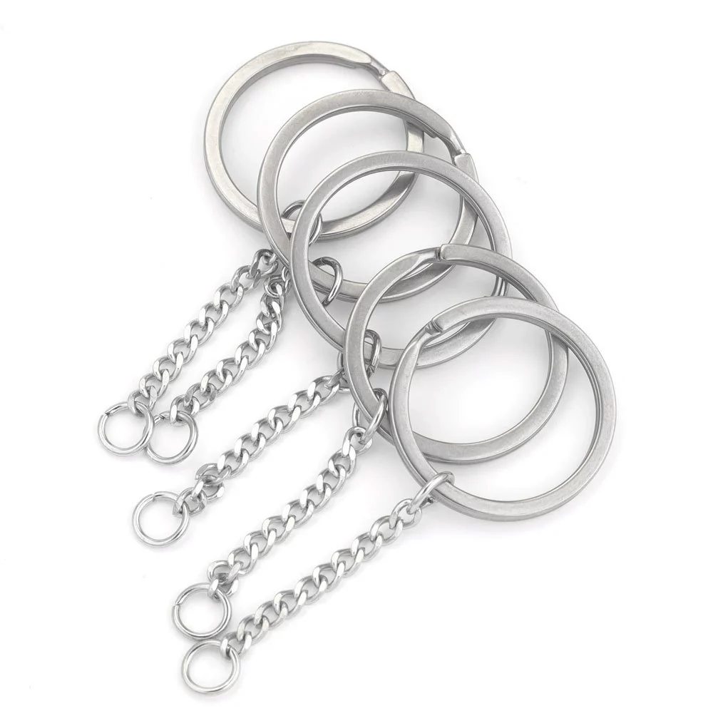 Wholesale Stainless Steel Key Chain Blank Pendant Accessories With Electroplating And Return Pattern For Diy - Image 3