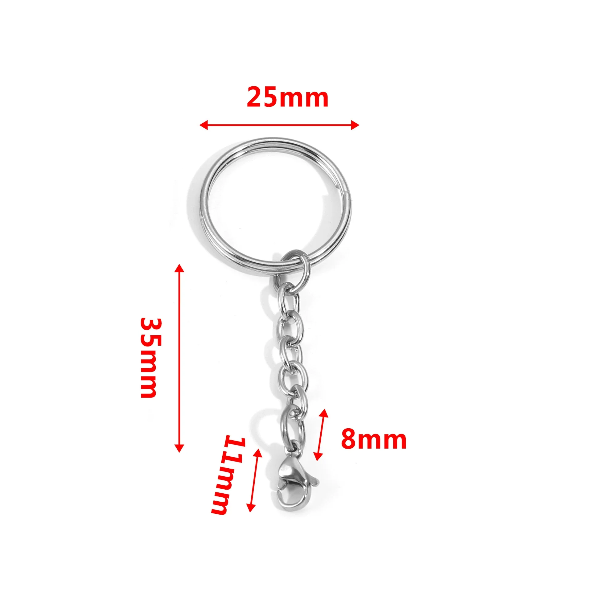 Wholesale Stainless Steel Key Chain Blank Pendant Accessories With Electroplating And Return Pattern For Diy - Image 8