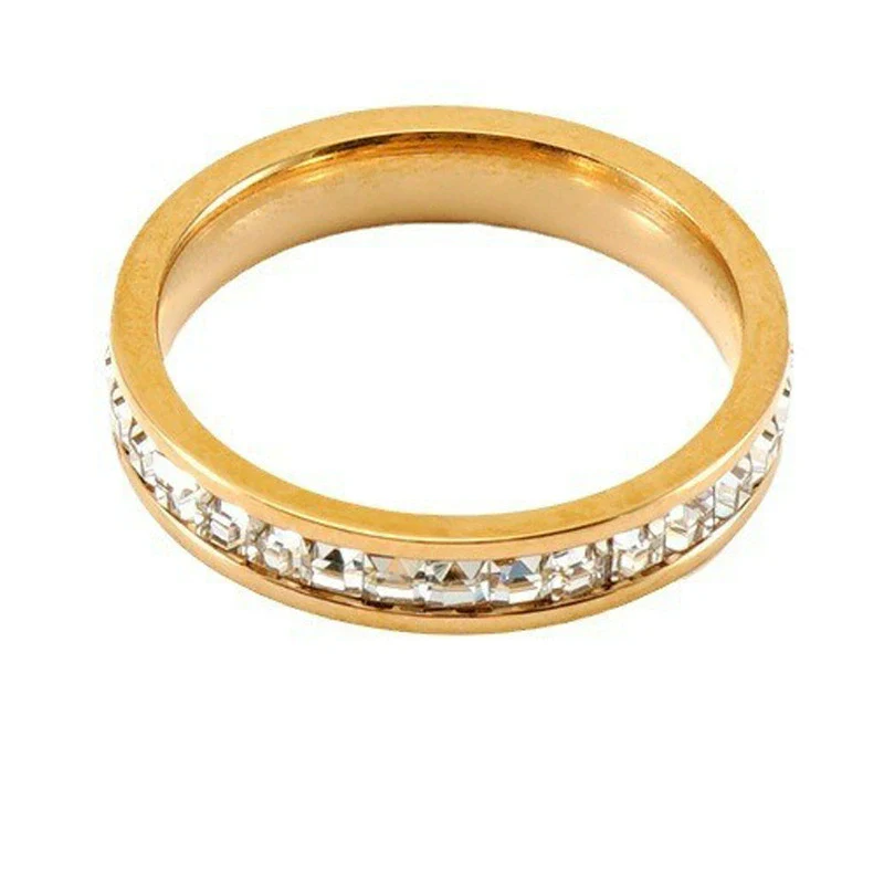 Wholesale 316L Stainless Steel Ladies Geometric Star Inlaid Zircon Electroplated Ring Jewelry - Image 5