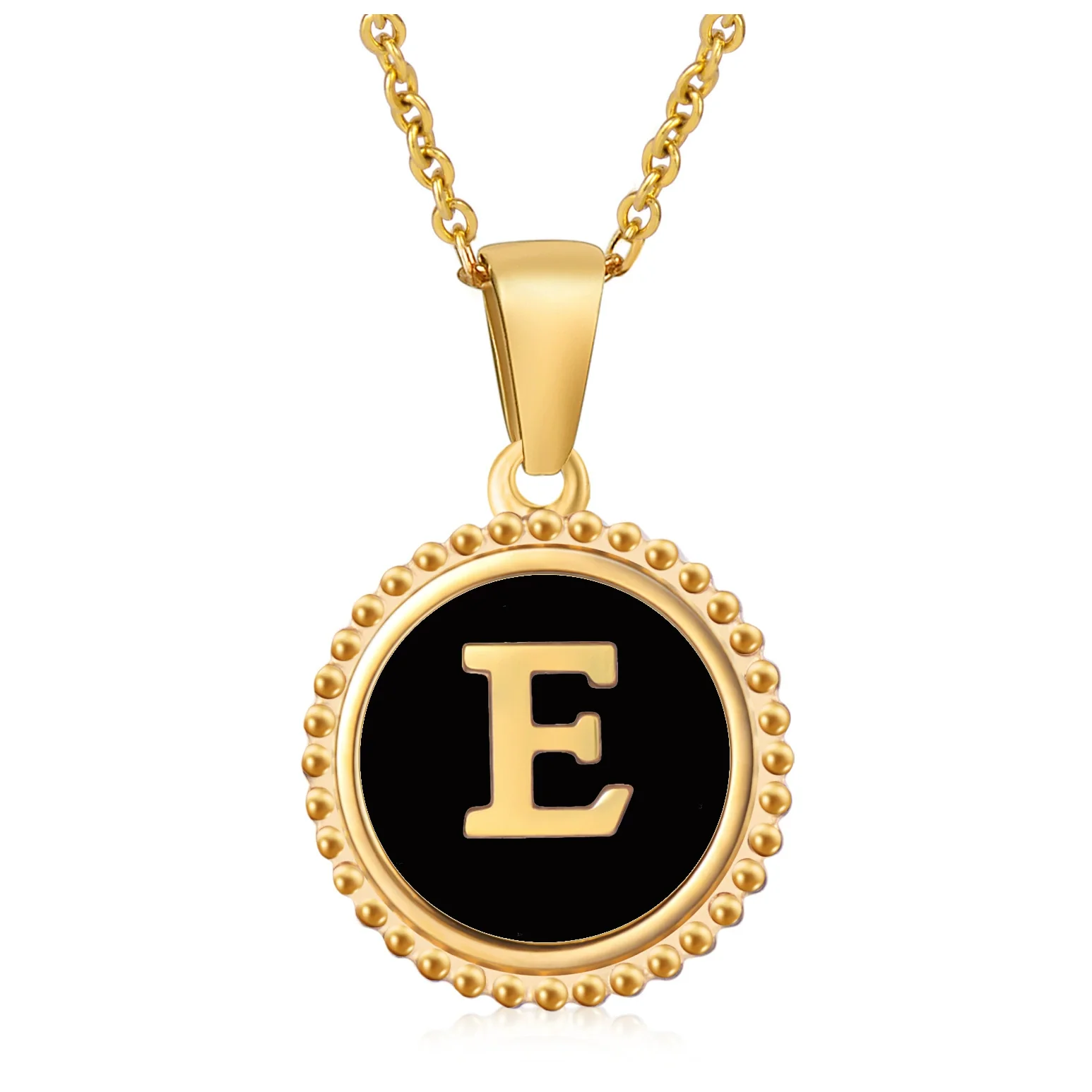 Wholesale 316L Stainless Steel Letter Pendant Necklace With Dripping Oil Design And Vacuum Electroplating In Furnace For Unisex - Image 10