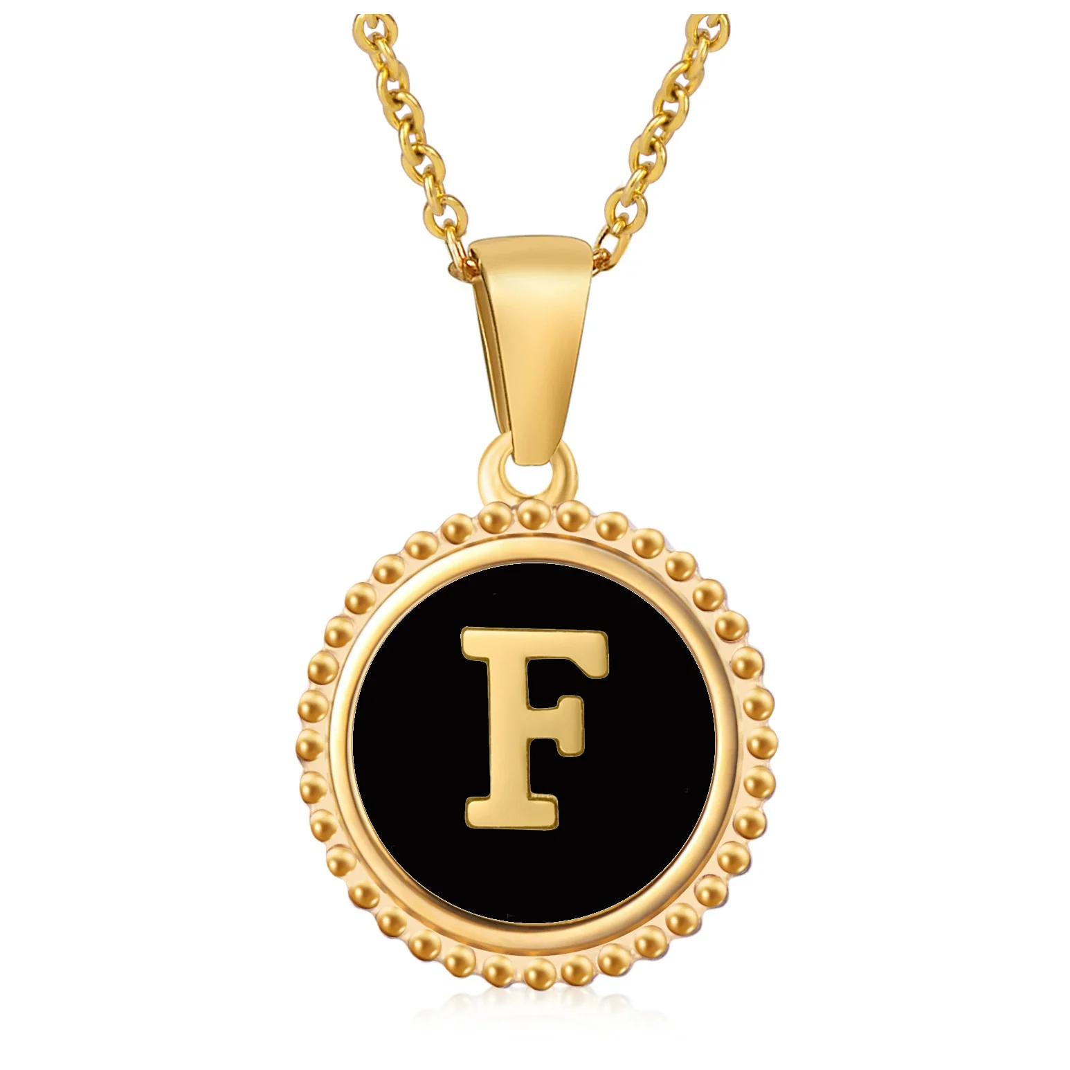 Wholesale 316L Stainless Steel Letter Pendant Necklace With Dripping Oil Design And Vacuum Electroplating In Furnace For Unisex - Image 11