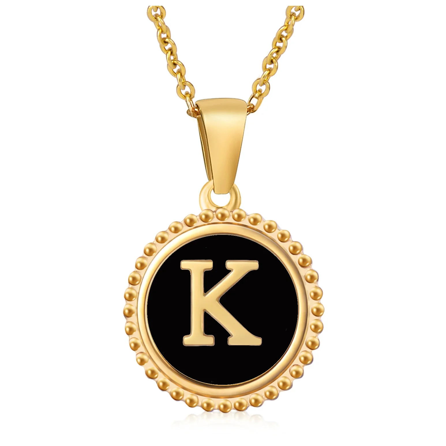 Wholesale 316L Stainless Steel Letter Pendant Necklace With Dripping Oil Design And Vacuum Electroplating In Furnace For Unisex - Image 16