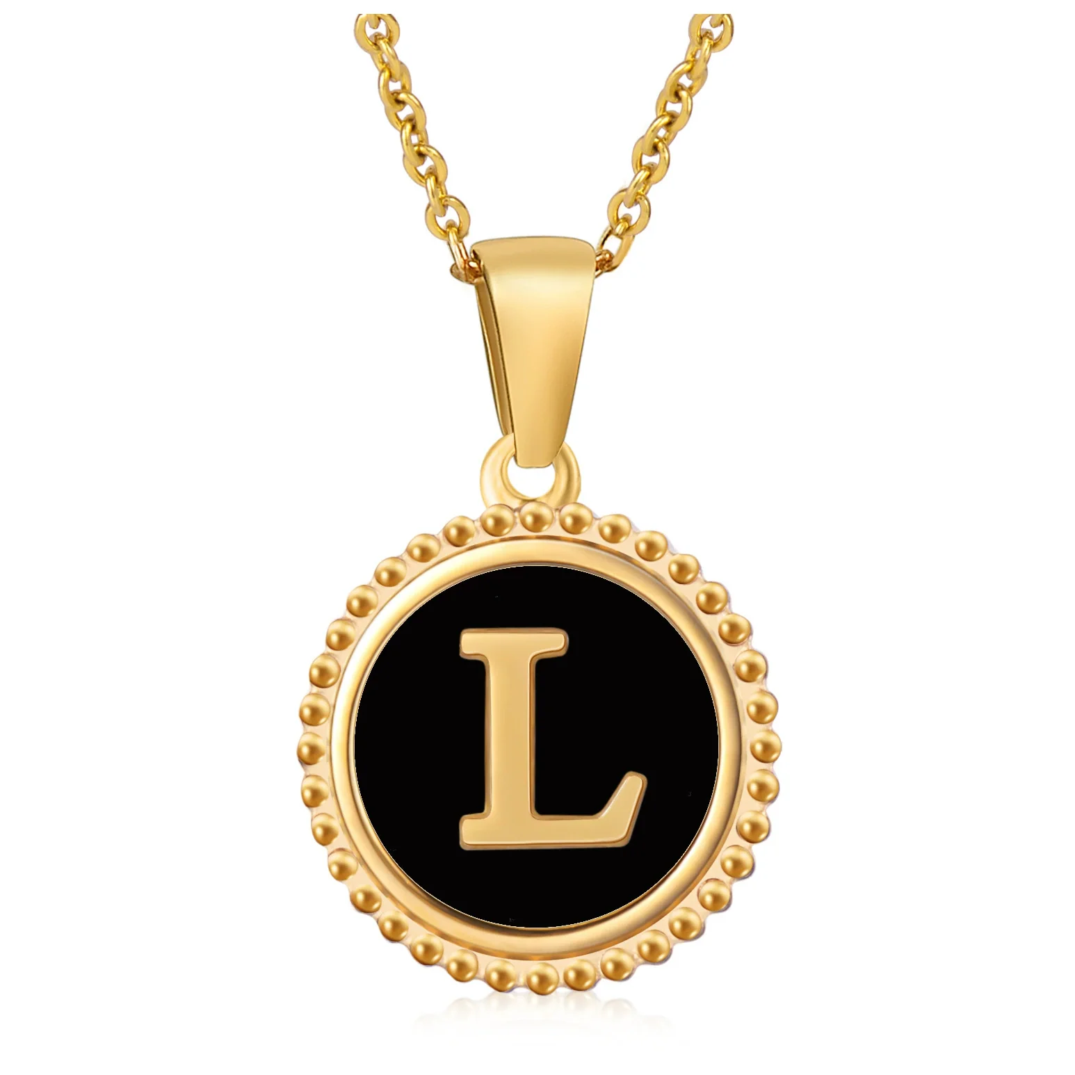 Wholesale 316L Stainless Steel Letter Pendant Necklace With Dripping Oil Design And Vacuum Electroplating In Furnace For Unisex - Image 17