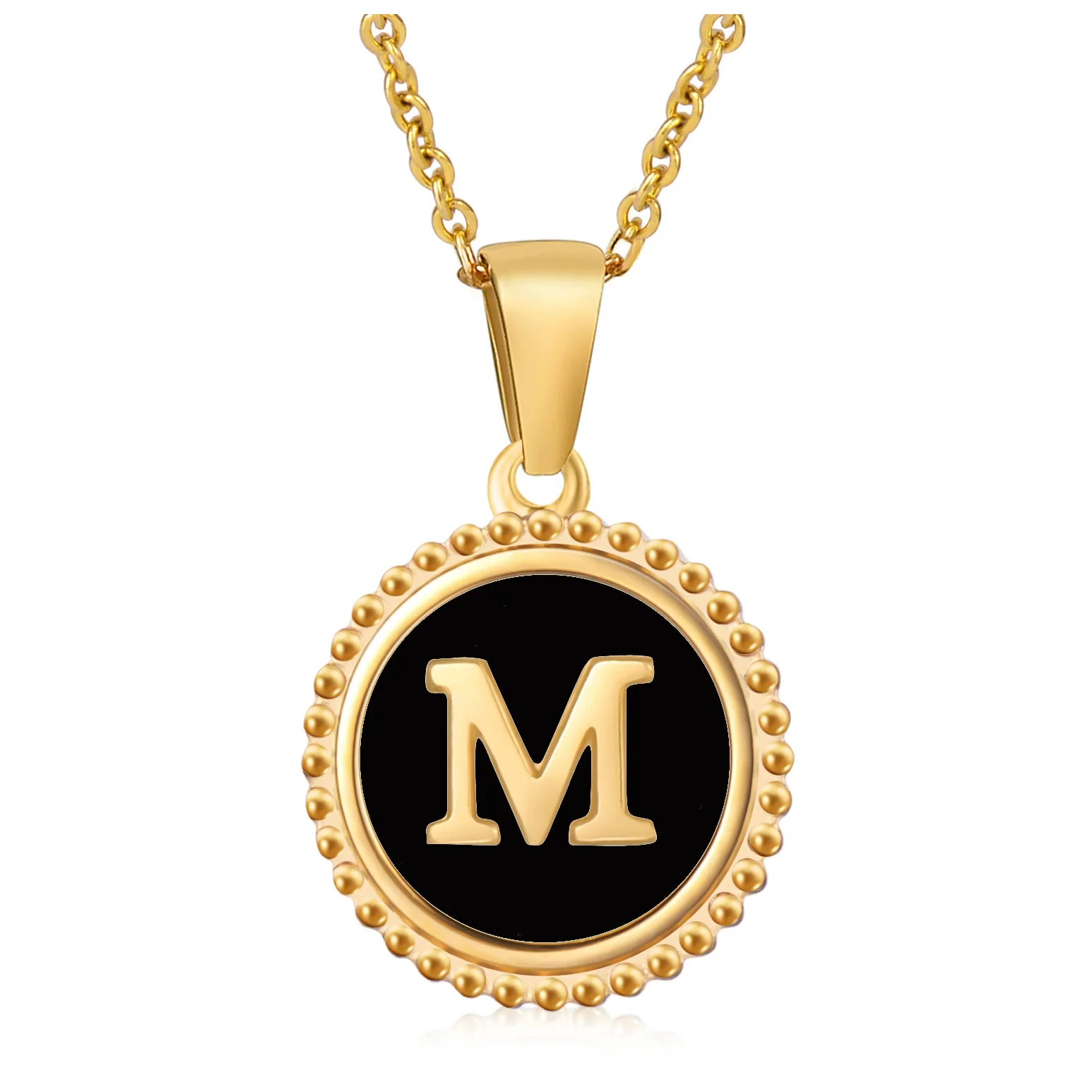 Wholesale 316L Stainless Steel Letter Pendant Necklace With Dripping Oil Design And Vacuum Electroplating In Furnace For Unisex - Image 18