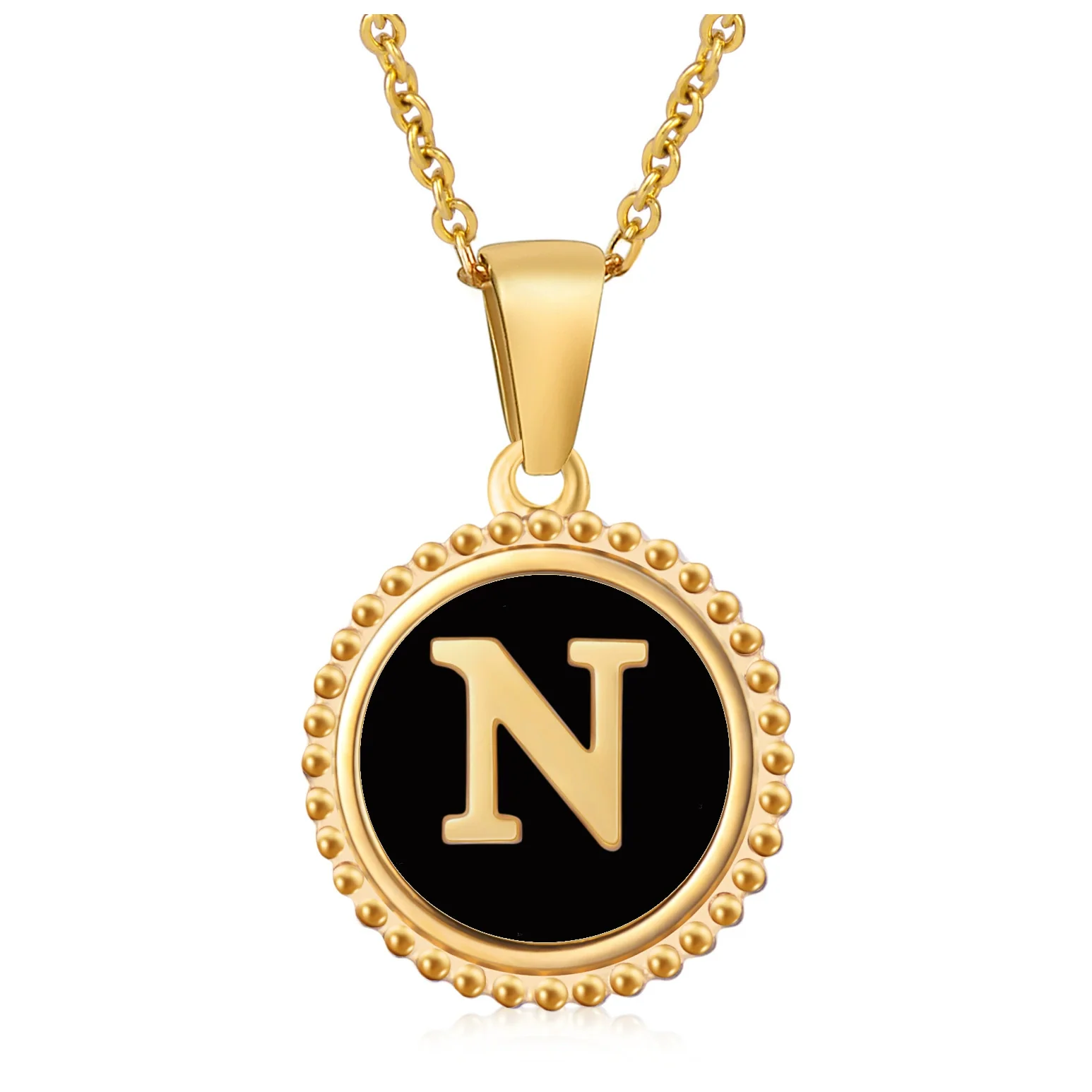Wholesale 316L Stainless Steel Letter Pendant Necklace With Dripping Oil Design And Vacuum Electroplating In Furnace For Unisex - Image 19