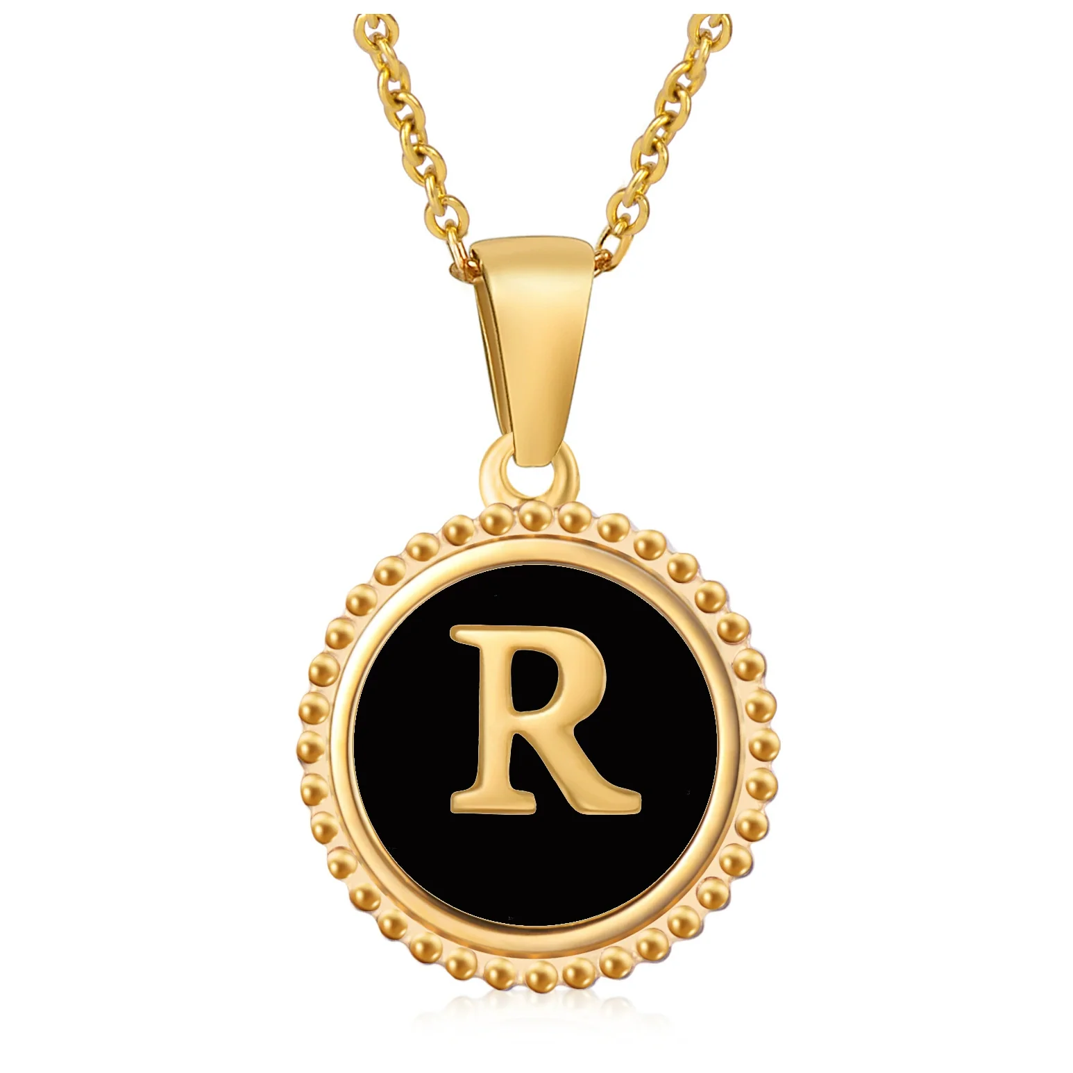 Wholesale 316L Stainless Steel Letter Pendant Necklace With Dripping Oil Design And Vacuum Electroplating In Furnace For Unisex - Image 23
