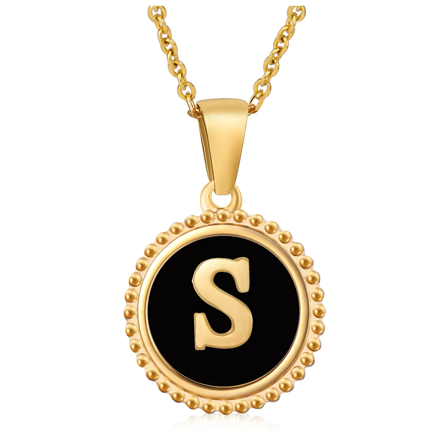 Wholesale 316L Stainless Steel Letter Pendant Necklace With Dripping Oil Design And Vacuum Electroplating In Furnace For Unisex - Image 24