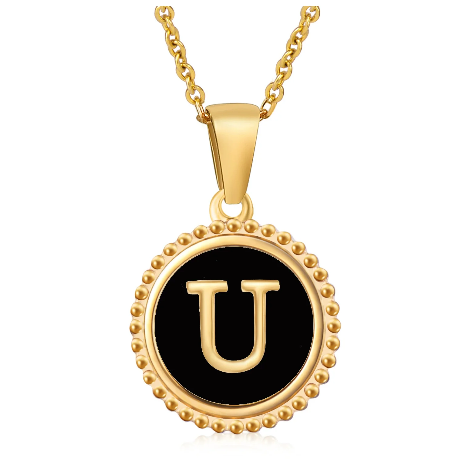 Wholesale 316L Stainless Steel Letter Pendant Necklace With Dripping Oil Design And Vacuum Electroplating In Furnace For Unisex - Image 26