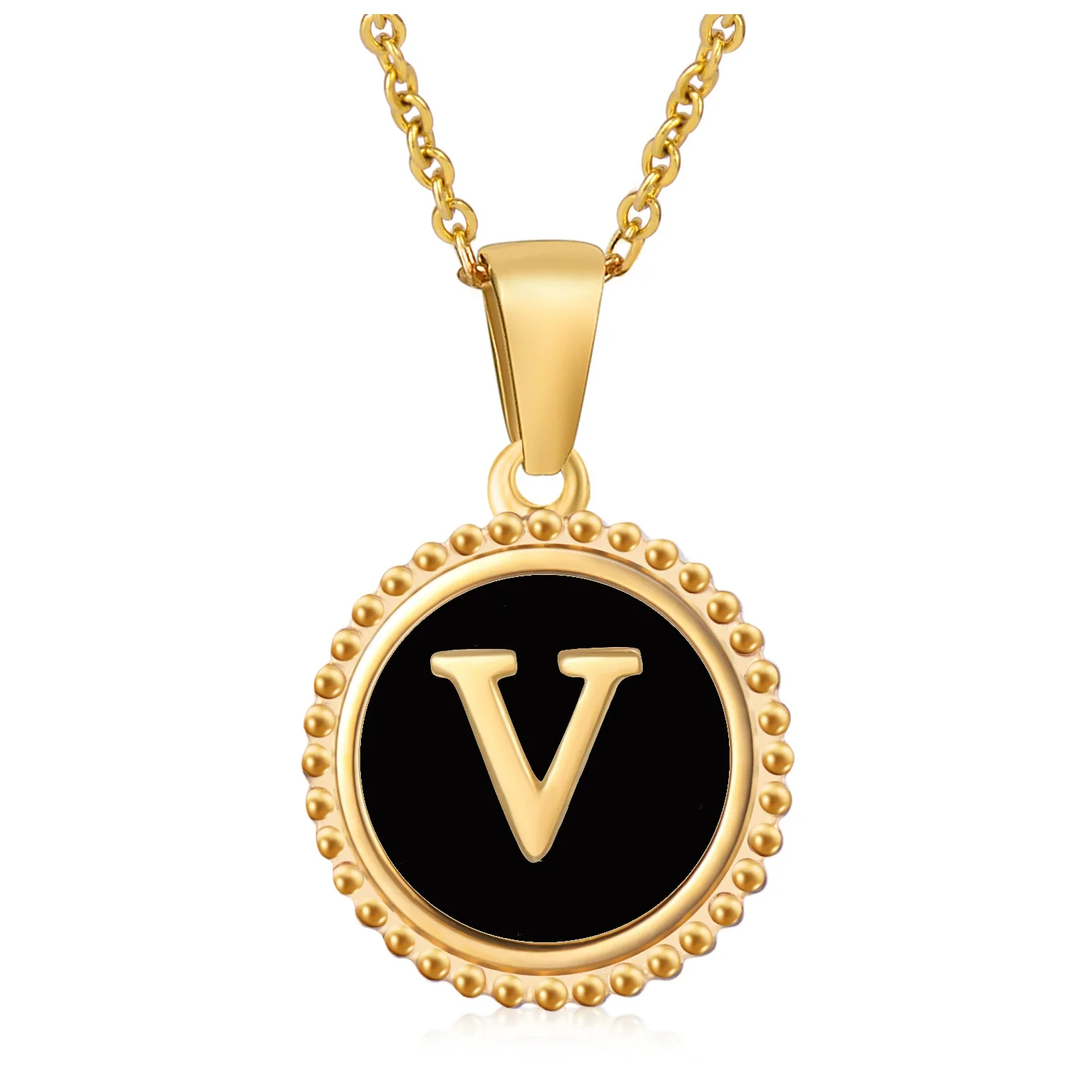 Wholesale 316L Stainless Steel Letter Pendant Necklace With Dripping Oil Design And Vacuum Electroplating In Furnace For Unisex - Image 27
